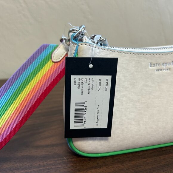 Kate Spade New York Double up Rainbow Leather Crossbody - Picture 8 of 11